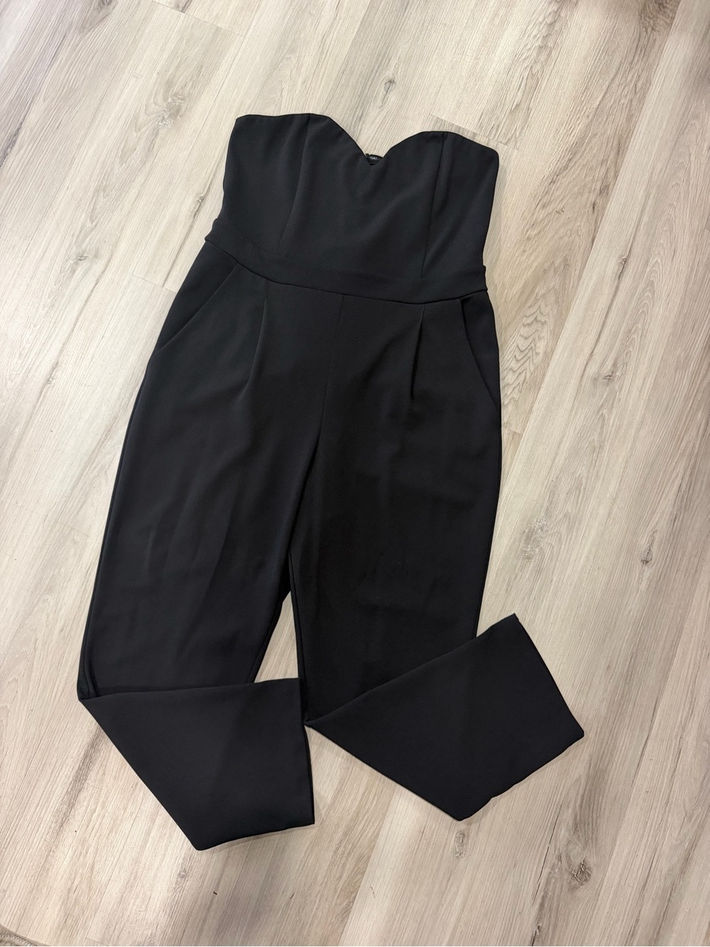 Black Strapless Express Jumpsuit